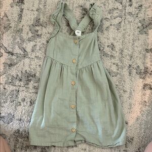 H&M Light Green Kids Dress with Wooden Buttons